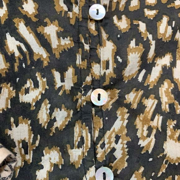 Cleobella Alicia Blouse Animal Print Peasant Boho Women Medium Organic Cotton - Picture 6 of 11